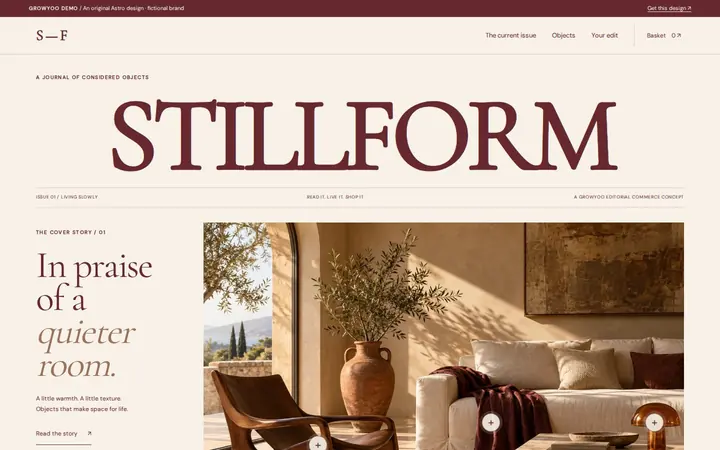 STILLFORM website on desktop