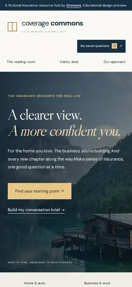 Coverage Commons website on mobile