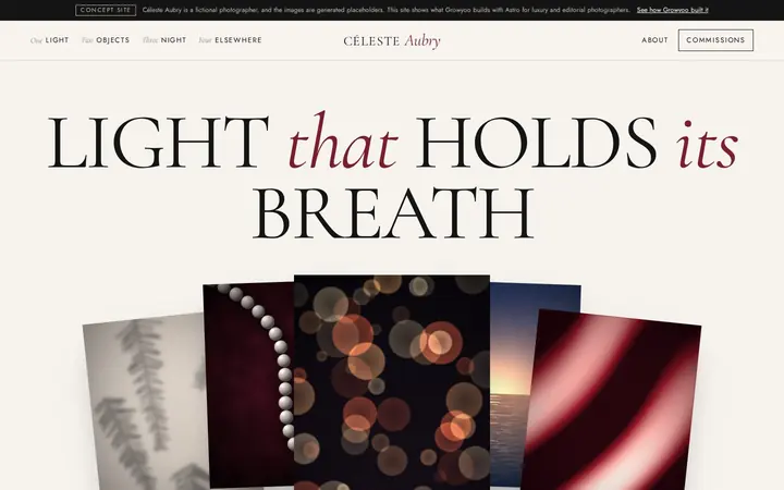 Céleste Aubry website on desktop