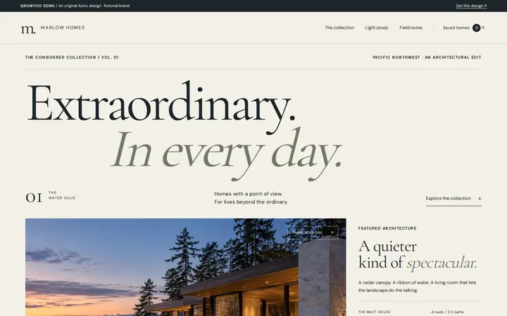 Marlow Homes website on desktop