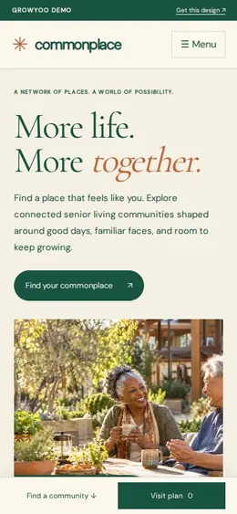 Commonplace website on mobile