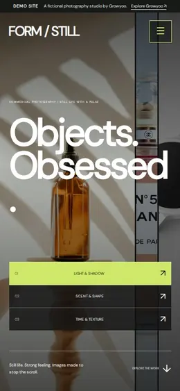 FORM / STILL website on mobile