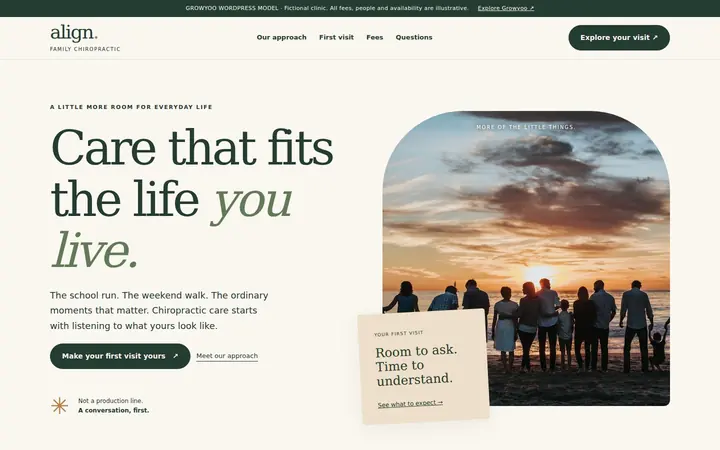 Align Family Chiropractic website on desktop