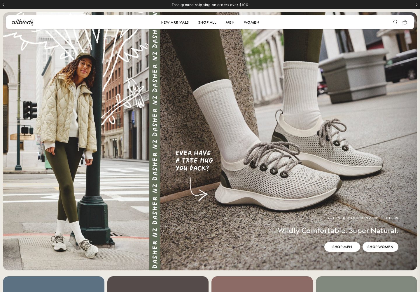 Allbirds website design reference