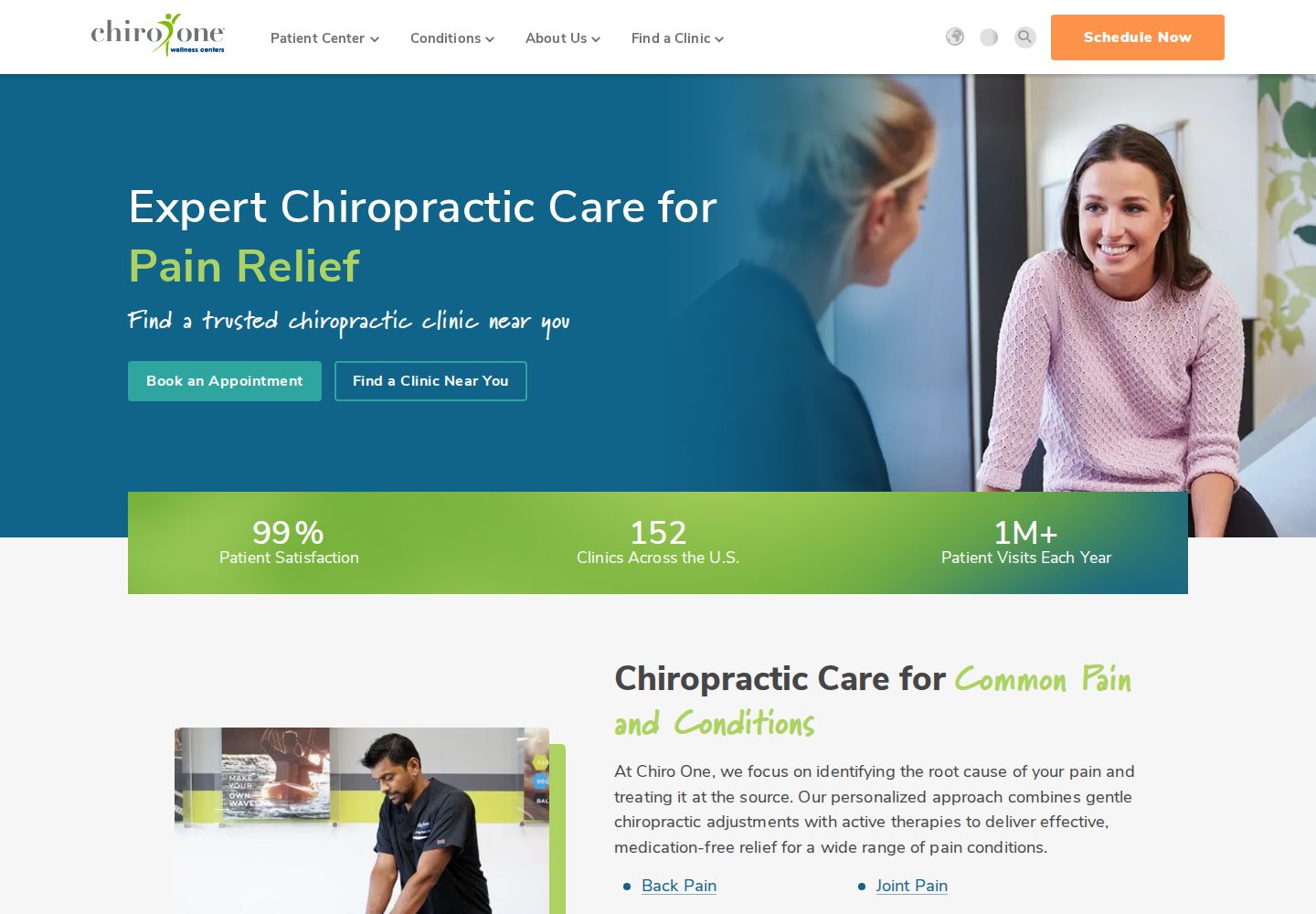 Chiro One website design reference