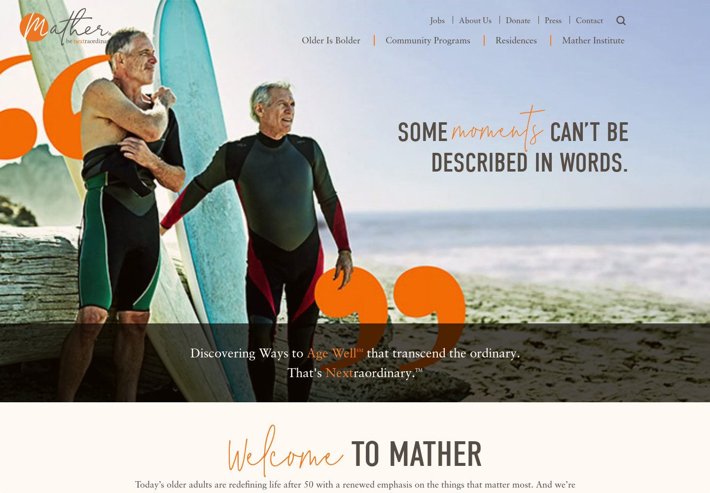 Mather website design reference