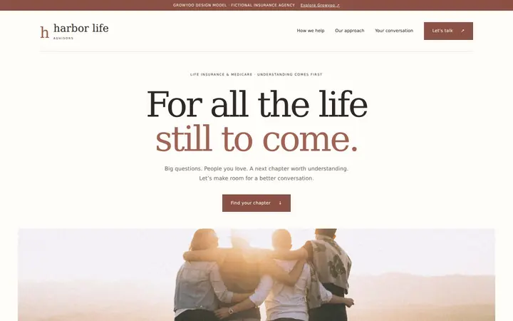 Harbor Life Advisors website on desktop