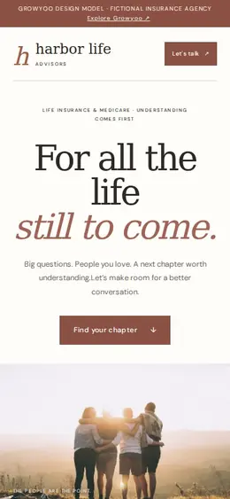Harbor Life Advisors website on mobile