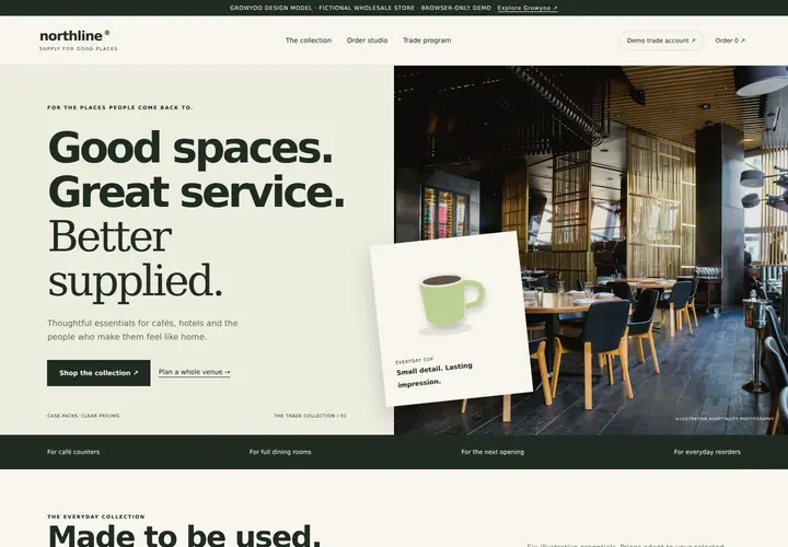 Northline Supply website on desktop