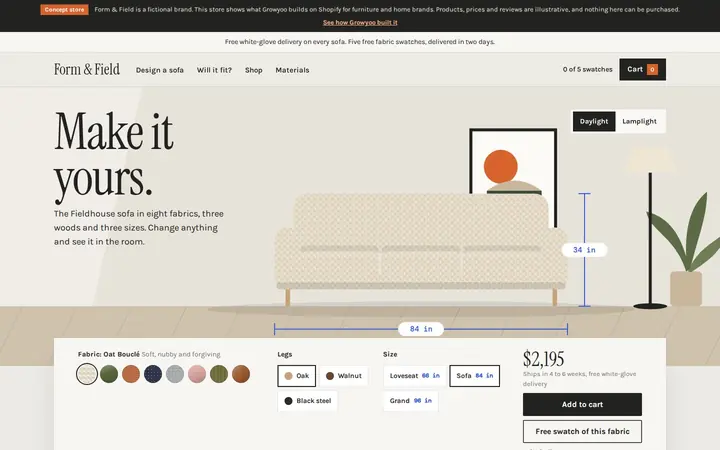 Form & Field website on desktop