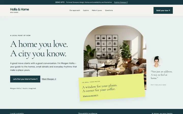 Hollis & Home website on desktop