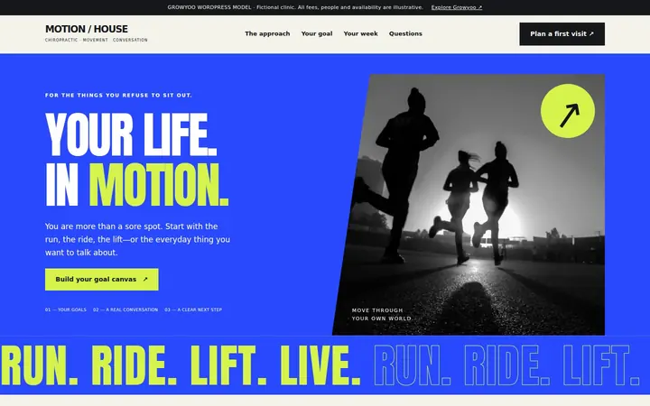 Motion House website on desktop