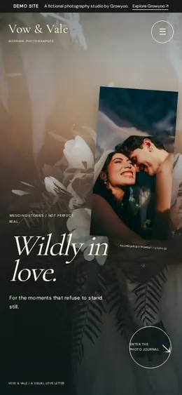 Vow & Vale website on mobile